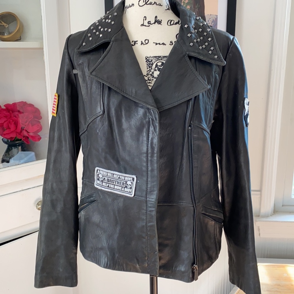 Saks Fifth Avenue Leather Jacket (Size M)